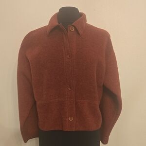 G.H. BASS & CO. Burgandy Fleece Teddy Jacket